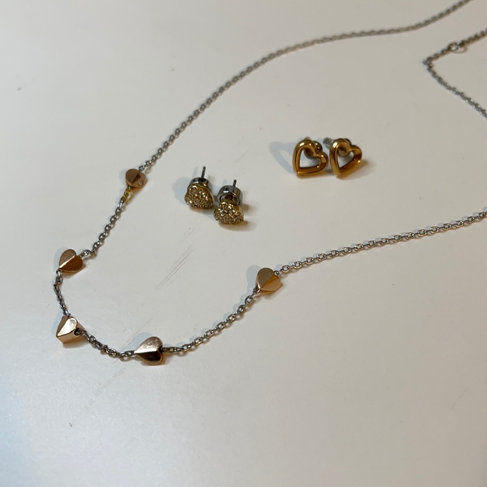 Fossil Necklace Earring Set
